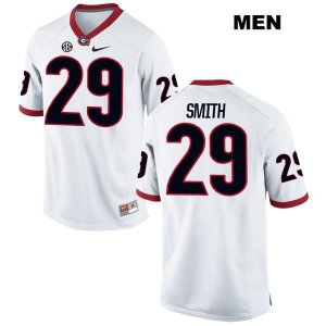 Men's Georgia Bulldogs NCAA #29 Christopher Smith Nike Stitched White Authentic College Football Jersey LMK7554CB